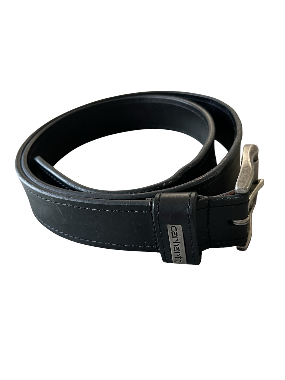Carhartt Black Leather Work/Casual Belt with Metal Buckle